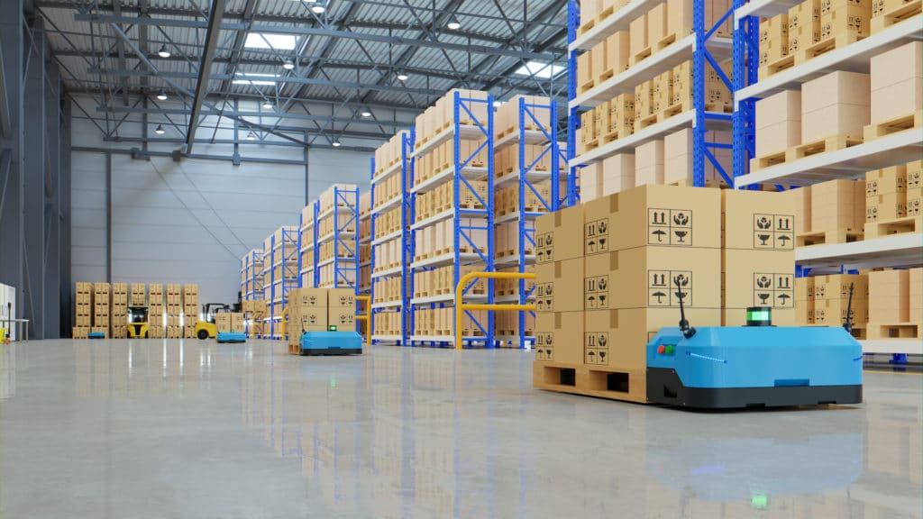robots efficiently sorting hundreds parcels per hour 3d rendering