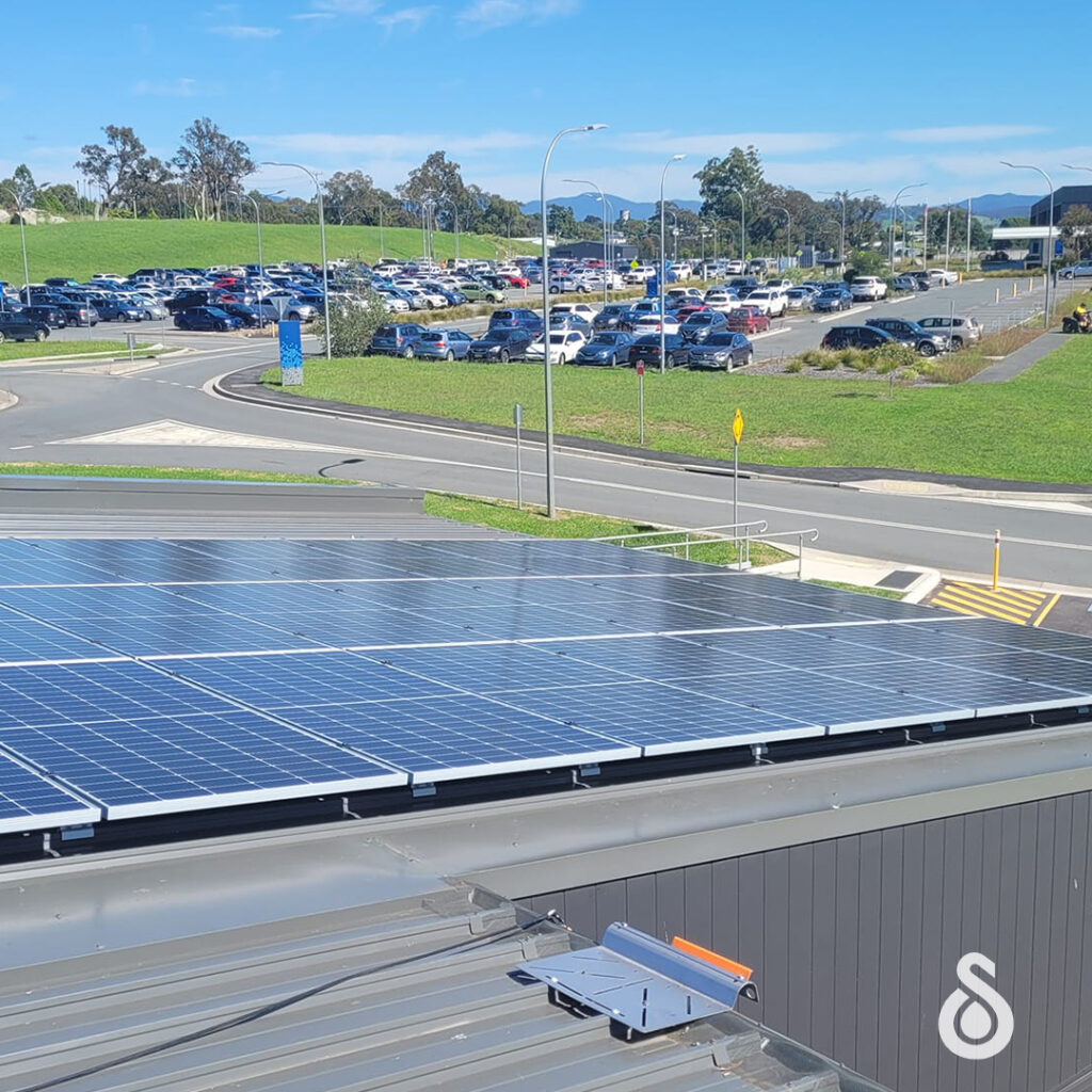 Commercial space with solar panels